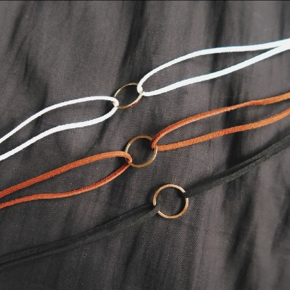 jazi's jemz Jewelry - ☆☆☆☆LEATHER GOLD OR SILVER RING CHOKER☆☆☆☆